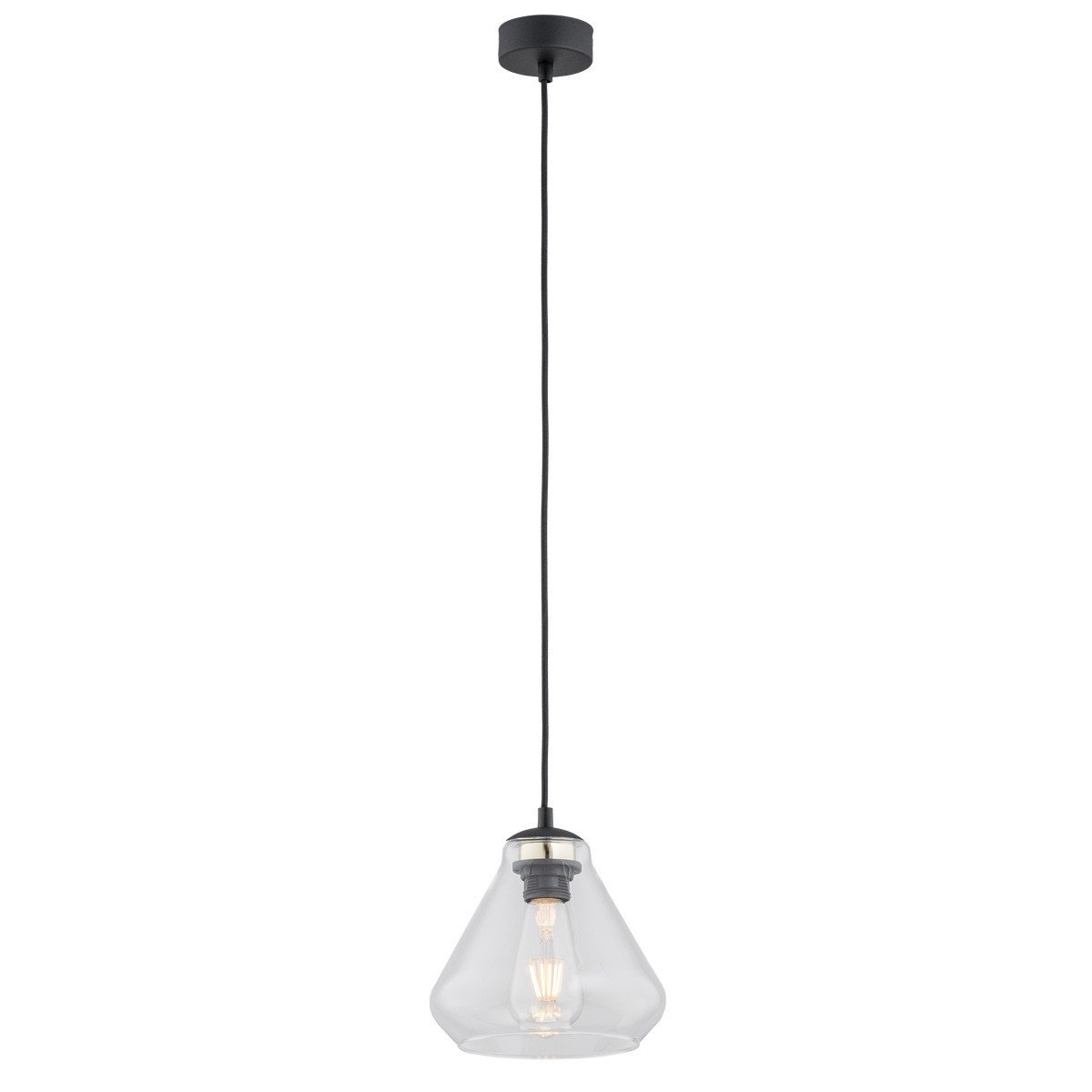 lampa wisząca 1 pł. DECORATO kolor transparentny, czarny mat
