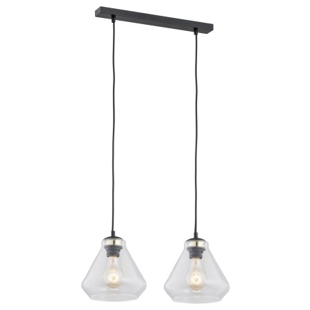 lampa wisząca 2 pł.  DECORATO kolor transparentny, czarny mat
