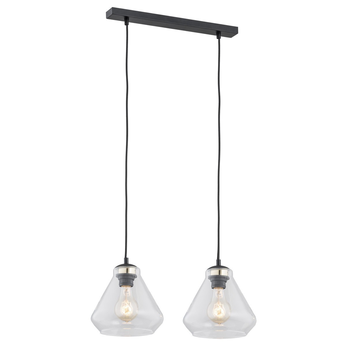 lampa wisząca 2 pł.  DECORATO kolor transparentny, czarny mat