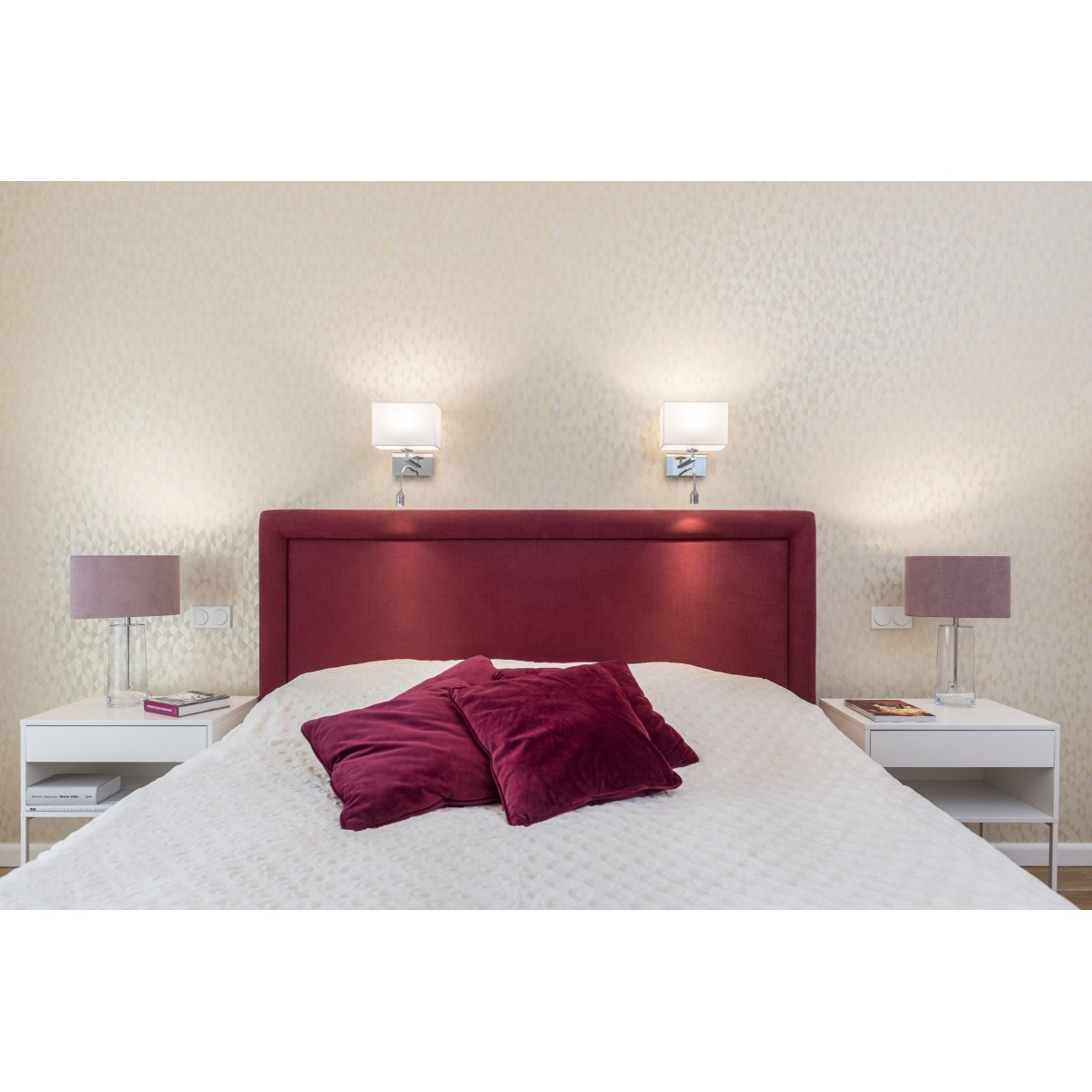 kinkiet 2 pł. HILARY kolor biały, chrom