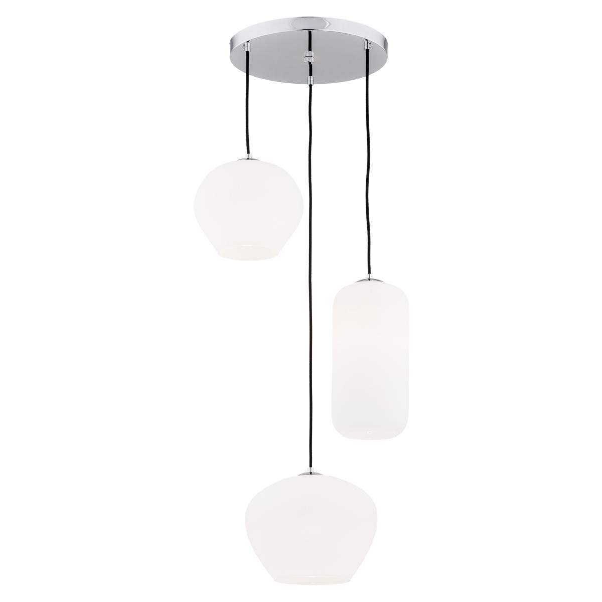 lampa wisząca 3 pł.  KALIMERA kolor opal mat, chrom