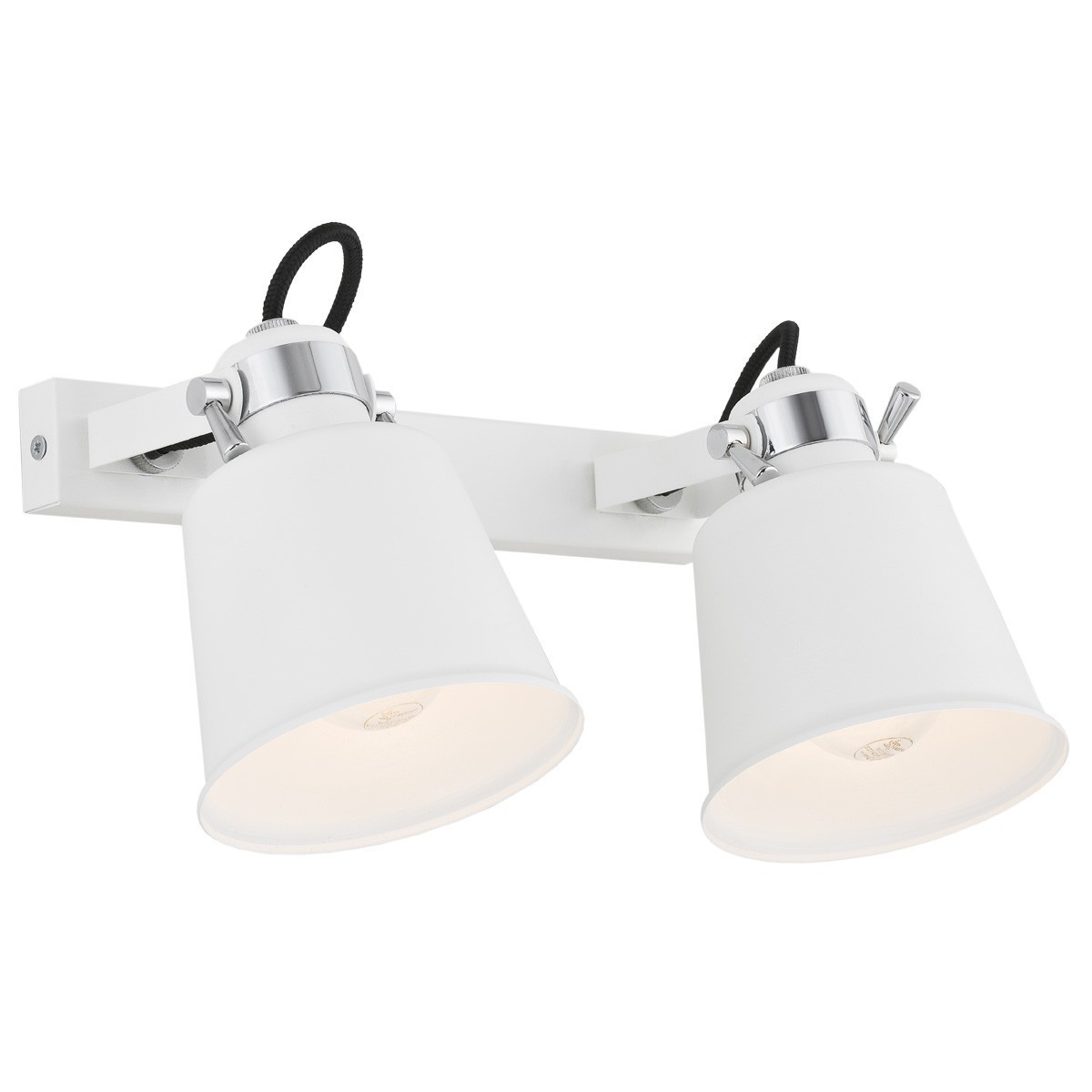 kinkiet 2 pł.  KONGO  kolor biały struktura, el. chromowane