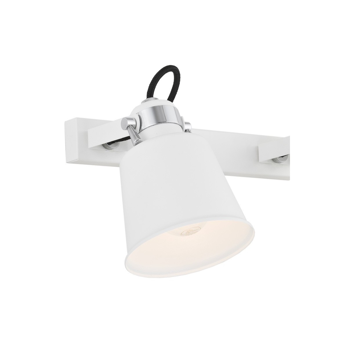 kinkiet 2 pł.  KONGO  kolor biały struktura, el. chromowane