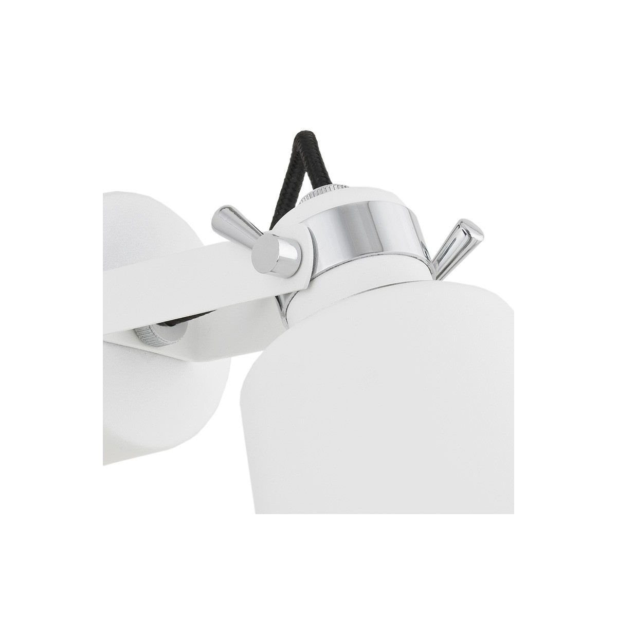 kinkiet 2 pł.  KONGO  kolor biały struktura, el. chromowane