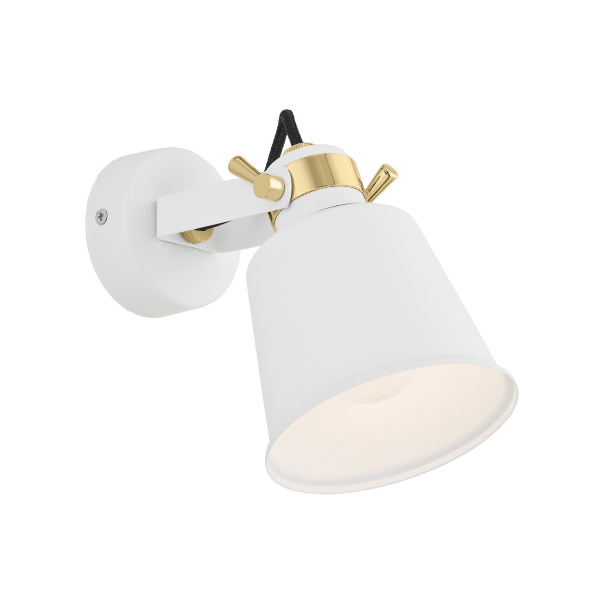 kinkiet 1 pł. KONGO  kolor biały struktura, el. mosiądzowane