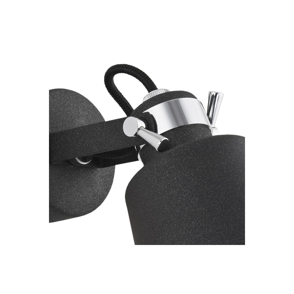 kinkiet 1 pł. KONGO kolor czarny struktura, el. chromowane