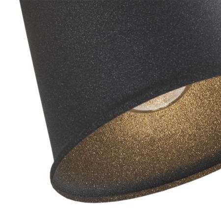 kinkiet 2 pł.  KONGO  kolor czarny struktura, el. chromowane