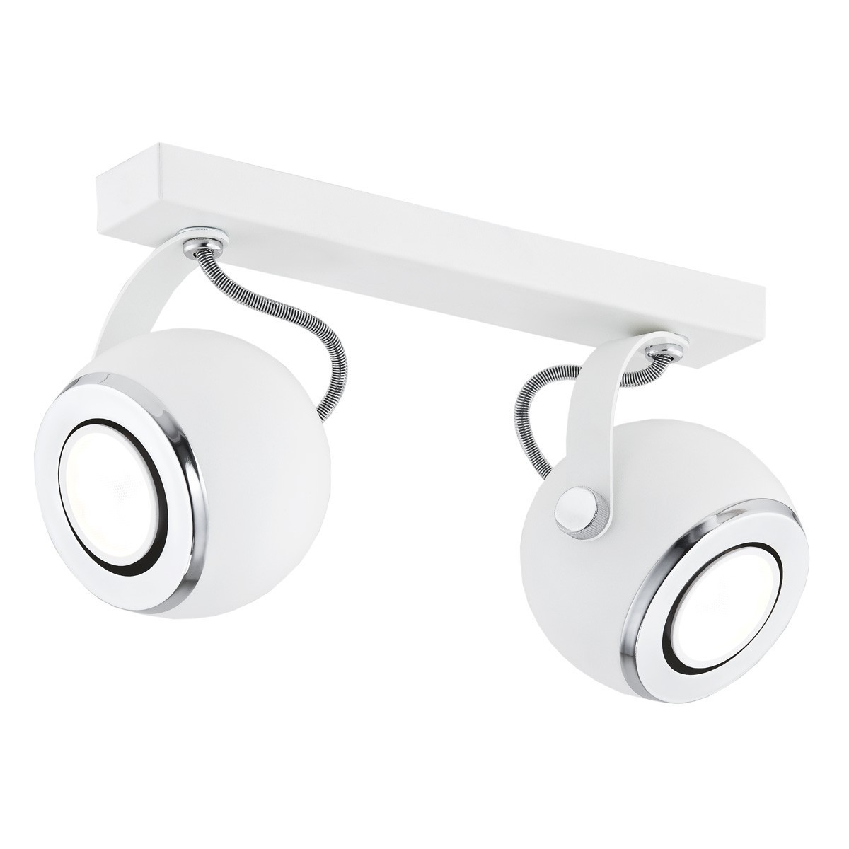 plafon 2 pł. KOS kolor biały struktura, el. chromowane