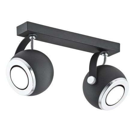 plafon 2 pł. KOS kolor czarny struktura, el. chromowane