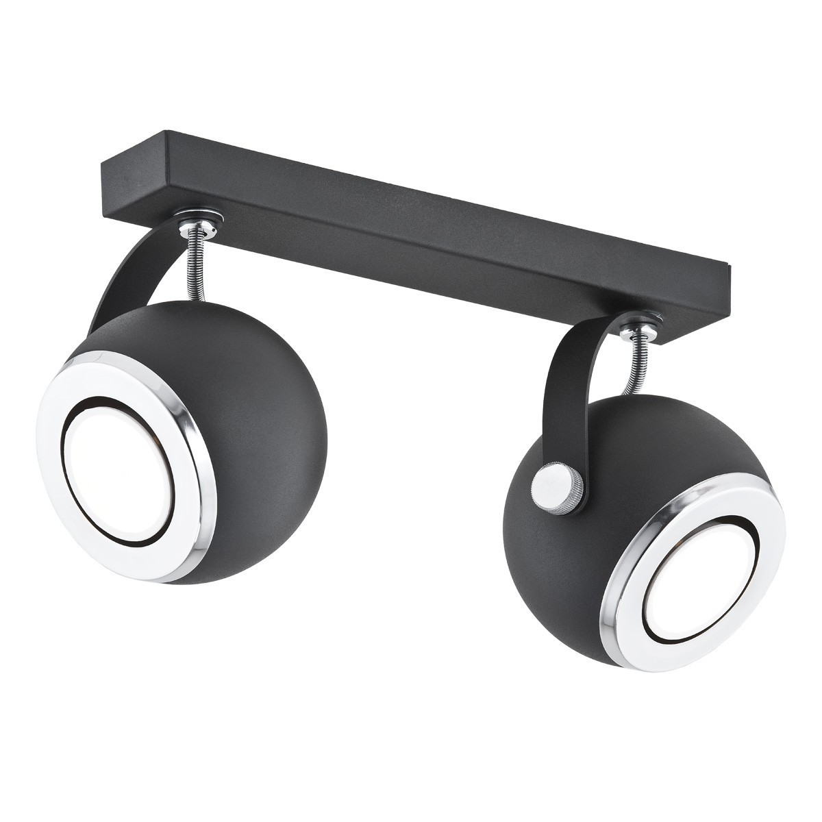 plafon 2 pł. KOS kolor czarny struktura, el. chromowane