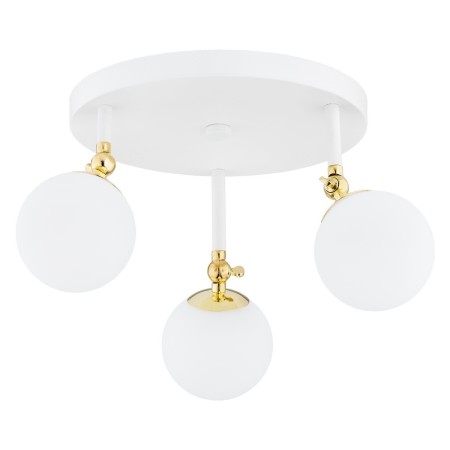 plafon 3 pł. LATINA kolor biały mat, mosiądz, opal mat