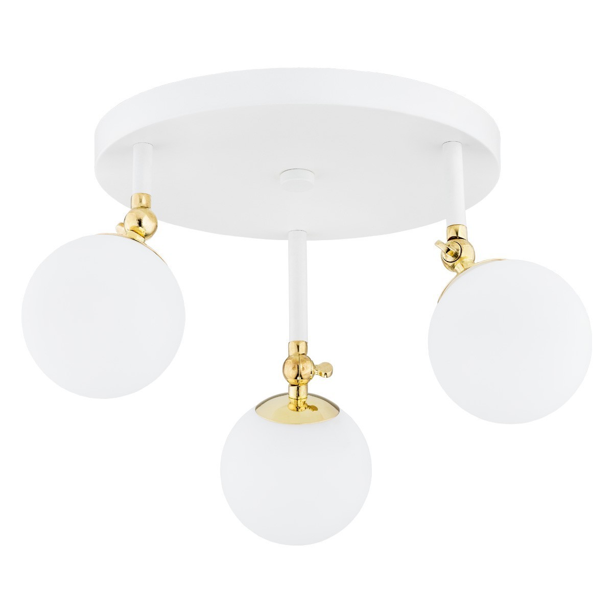 plafon 3 pł. LATINA kolor biały mat, mosiądz, opal mat