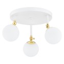 plafon 3 pł. LATINA kolor biały mat, mosiądz, opal mat