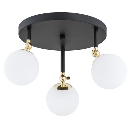 plafon 3 pł. LATINA kolor czarny mat, mosiądz, opal mat