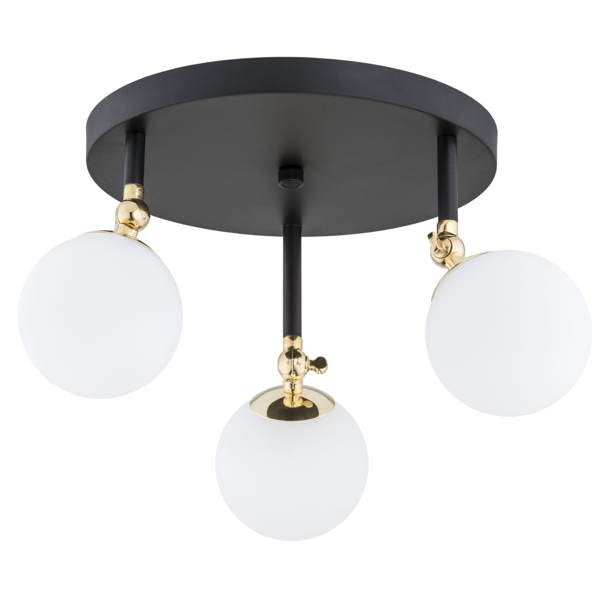 plafon 3 pł. LATINA kolor czarny mat, mosiądz, opal mat