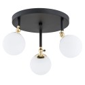 plafon 3 pł. LATINA kolor czarny mat, mosiądz, opal mat