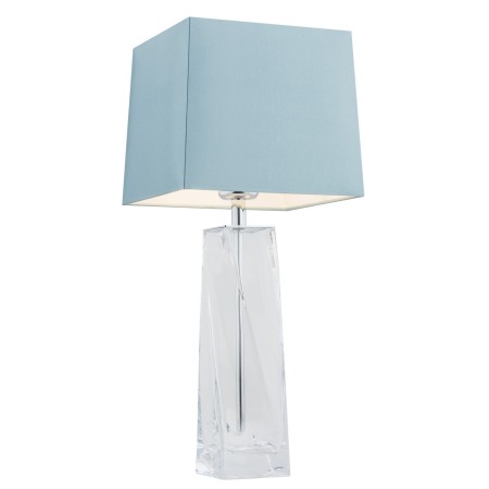 lampa stołowa 1 pł.  LILLE kolor błękitny, transparentny, chrom