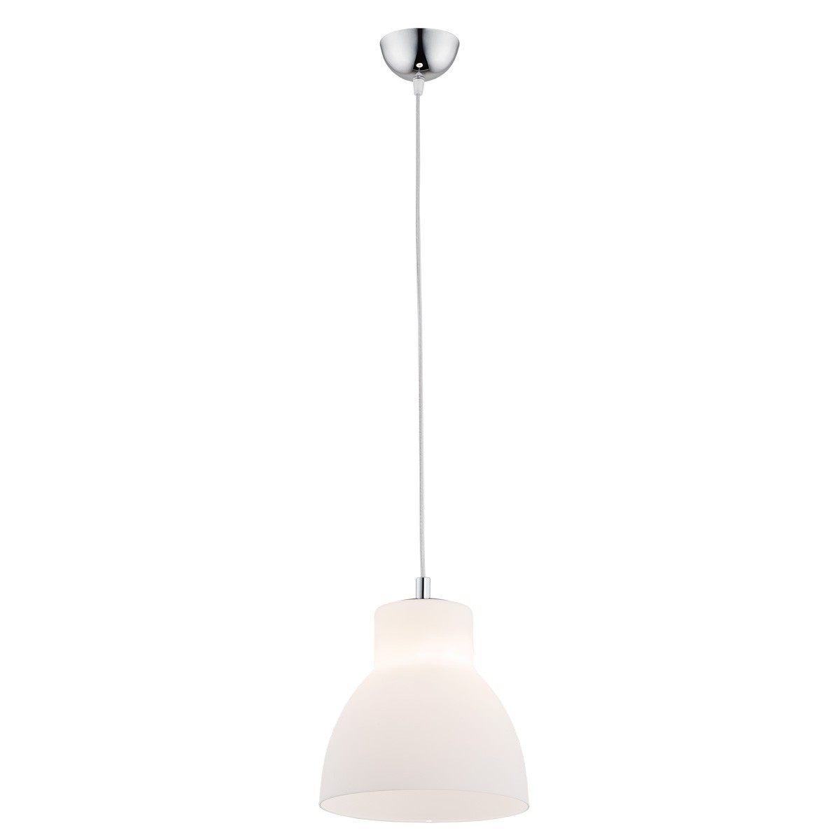 lampa wisząca 1 pł. mniejsza LINDOS  kolor opal mat, chrom