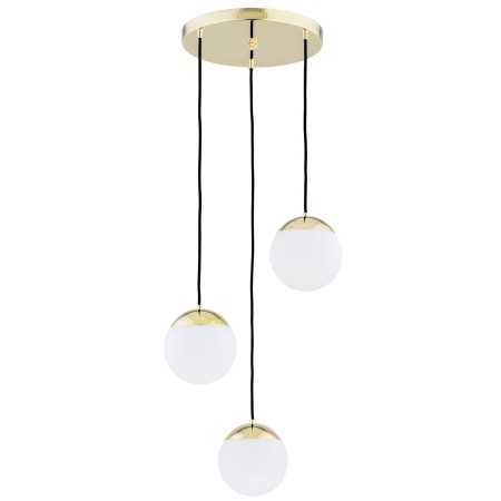 lampa wisząca 3 pł. LIVIA kolor opal mat, mosiądz