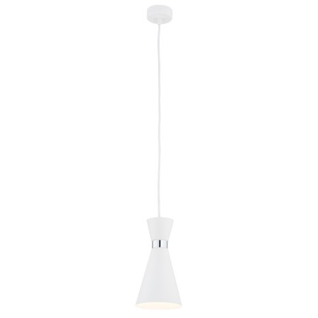 lampa wisząca 1 pł. LUKKA kolor biały struktura, el. chromowane