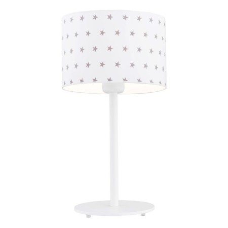 lampa stołowa 1 pł. MAGIC kolor biały w szare gwiazdki, biały struktura
