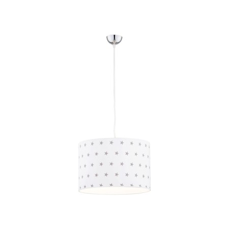 lampa wisząca 1 pł. MAGIC kolor biały w szare gwiazdki, el. chromowane