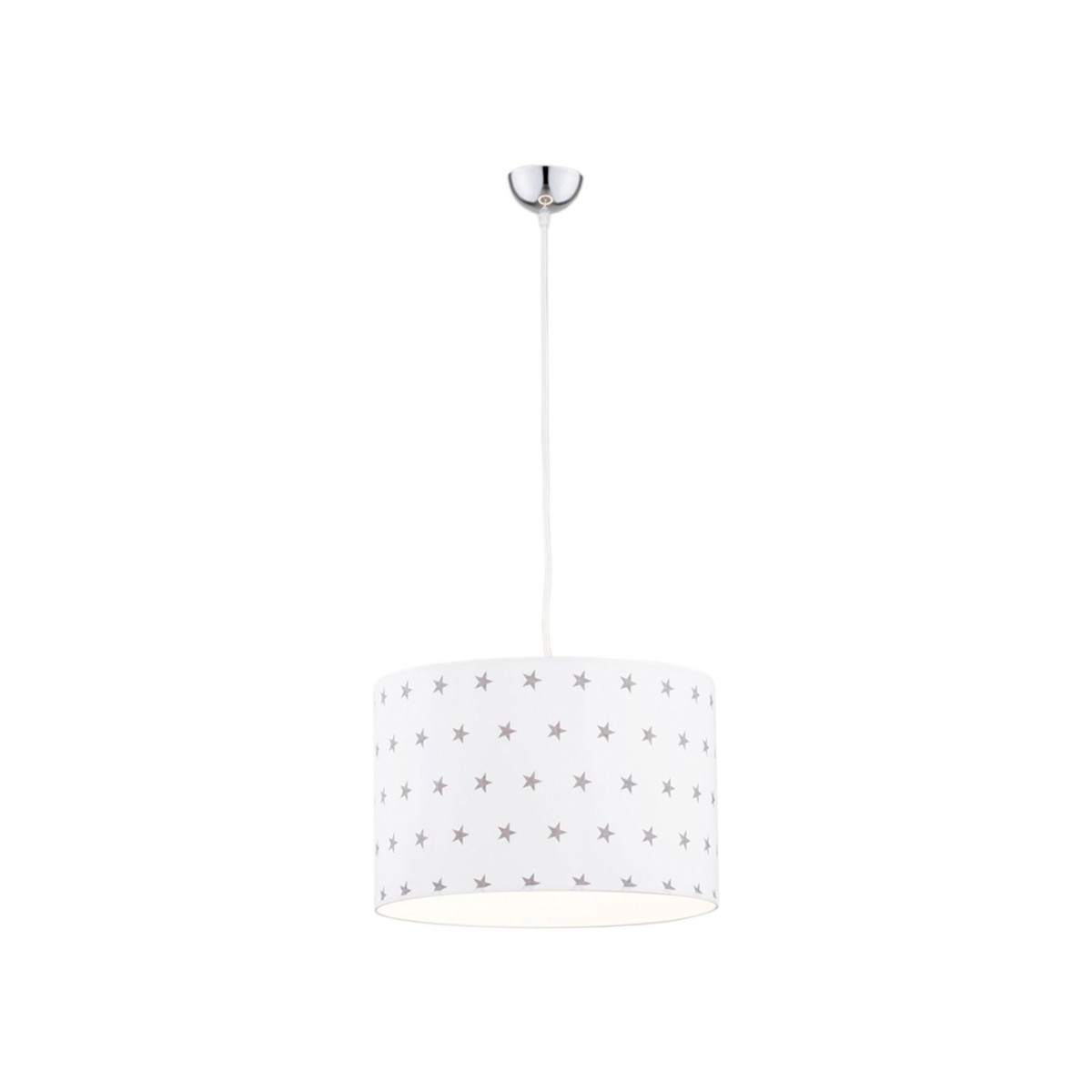 lampa wisząca 1 pł. MAGIC kolor biały w szare gwiazdki, el. chromowane
