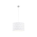 lampa wisząca 1 pł. MAGIC kolor biały w szare gwiazdki, el. chromowane