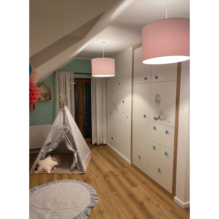 lampa wisząca 1 pł. MAGIC kolor róż, el. chromowane