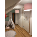 lampa wisząca 1 pł. MAGIC kolor róż, el. chromowane