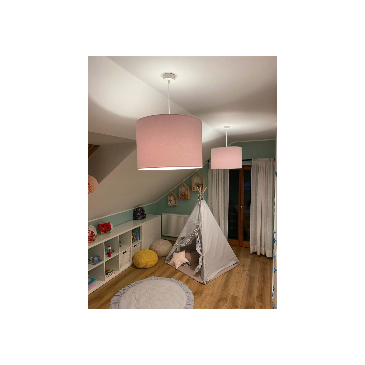 lampa wisząca 1 pł. MAGIC kolor róż, el. chromowane