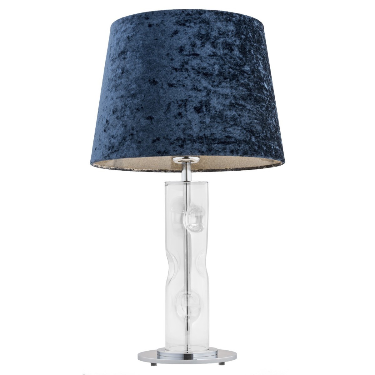 lampa stołowa 1 pł.  NANCY kolor granat, transparentny, chrom