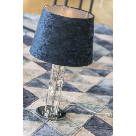 lampa stołowa 1 pł.  NANCY kolor granat, transparentny, chrom