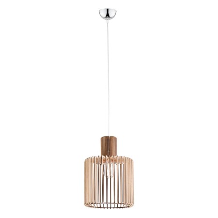 lampa wisząca 1 pł. duży walec PORTORYKO kolor jasny brąz, chrom