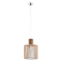 lampa wisząca 1 pł. duży walec PORTORYKO kolor jasny brąz, chrom