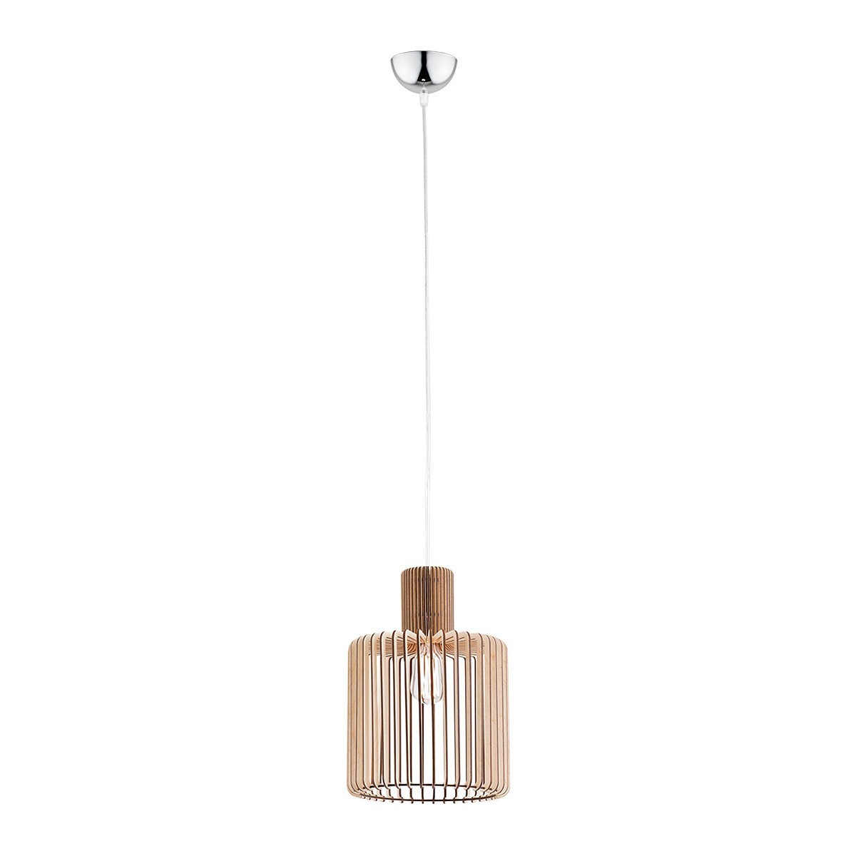 lampa wisząca 1 pł. mniejszy walec PORTORYKO kolor jasny brąz, chrom