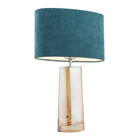 lampa stołowa 1 pł.  PRATO kolor turkus, lister miodowy, chrom