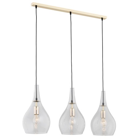 lampa wisząca 3 pł SANTANA kolor transparentny, mosiądz