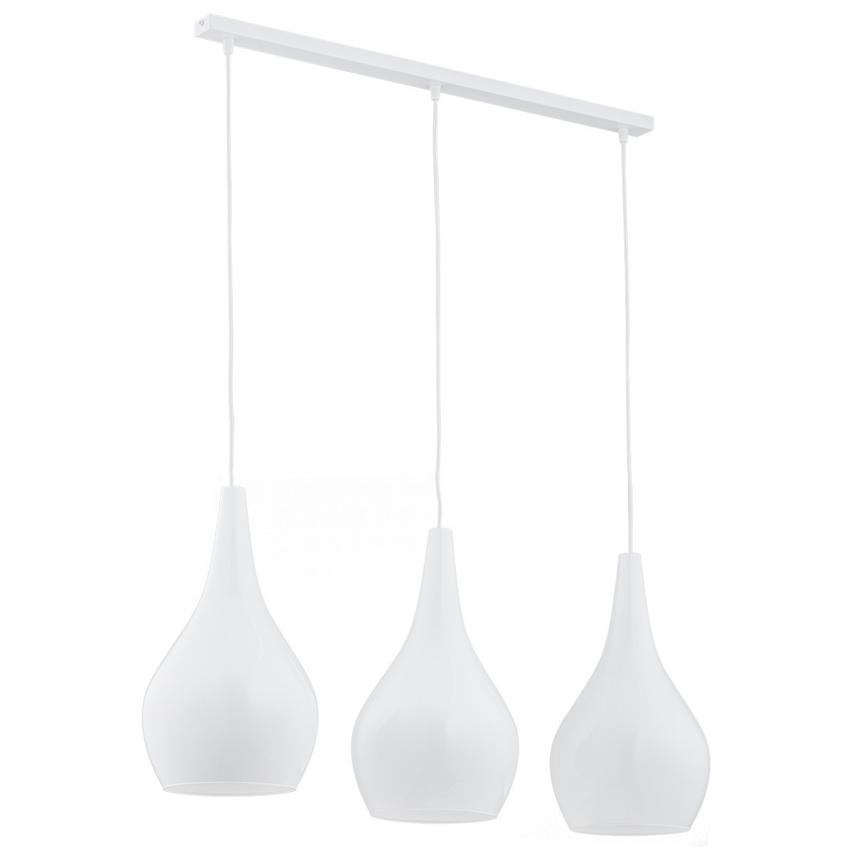 lampa wisząca 3 pł SANTANA kolor opal, biały połysk