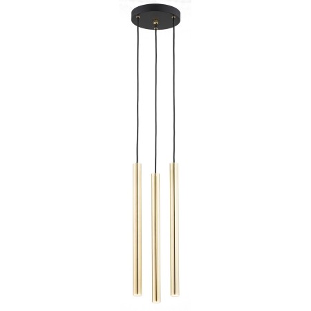 lampa wisząca 3 pł. SICILIA PLUS kolor mosiądz, czarny struktura
