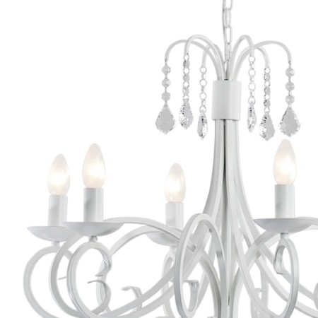 biała lampa Argon DIADEMA 2561 żyrandol 6 pł.