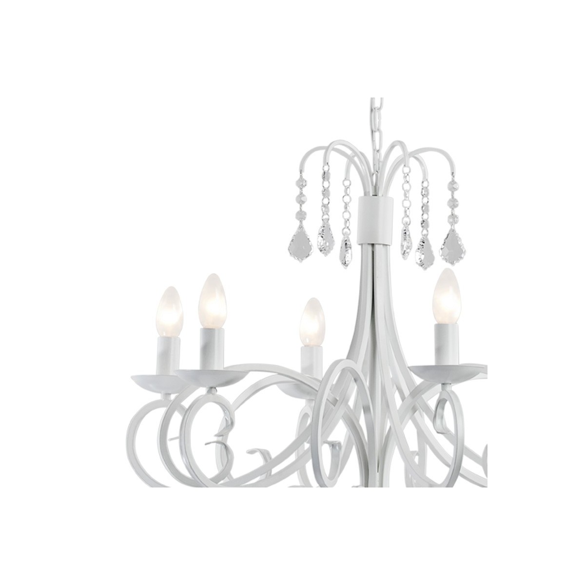 biała lampa Argon DIADEMA 2561 żyrandol 6 pł.