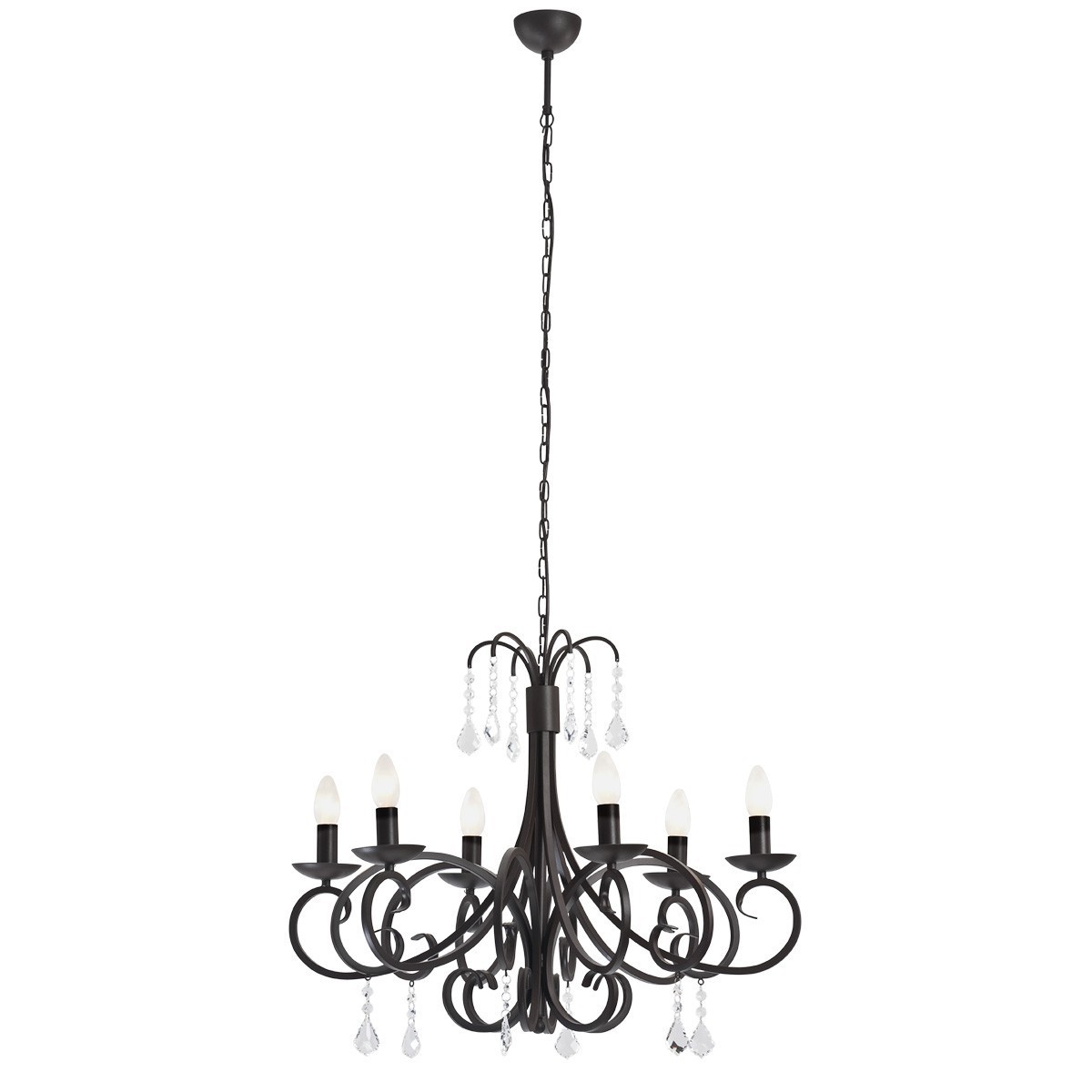 czarna  lampa Argon DIADEMA 2562 żyrandol 6 pł.