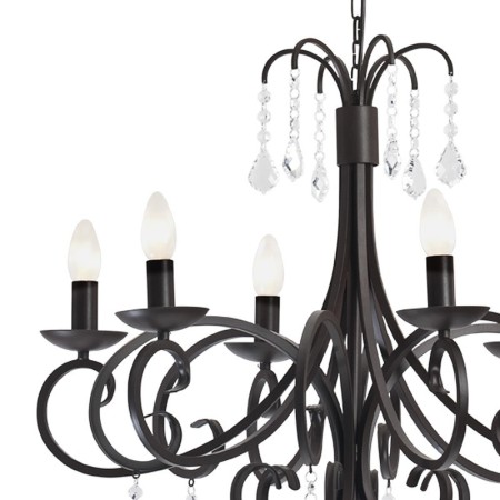 czarna  lampa Argon DIADEMA 2562 żyrandol 6 pł.