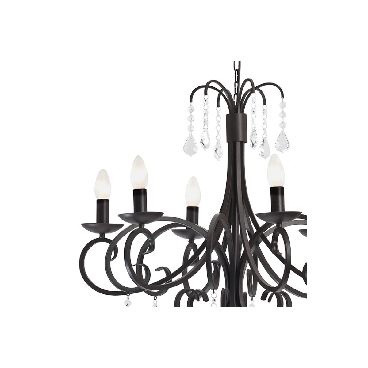 czarna  lampa Argon DIADEMA 2562 żyrandol 6 pł.