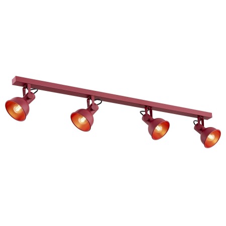 czerwona lampa Argon LENORA 1818 plafon 4 pł.