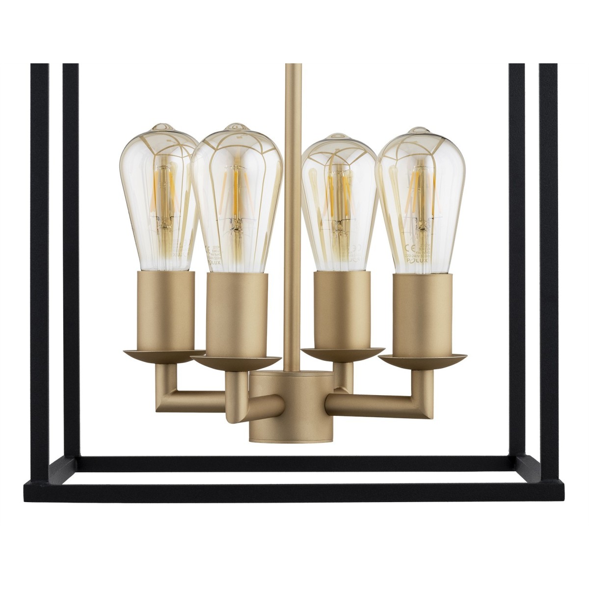 złota lampa Argon MONZANO 1824 zwis 4 pł.