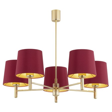 mosiężna lampa Argon PONTE PLUS 2169 żyrandol 5 pł.