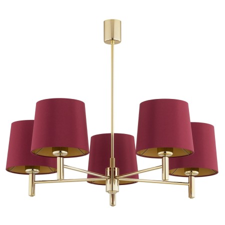 mosiężna lampa Argon PONTE PLUS 2169 żyrandol 5 pł.