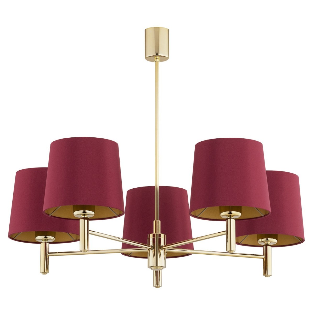 mosiężna lampa Argon PONTE PLUS 2169 żyrandol 5 pł.